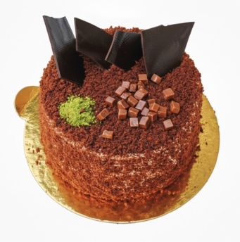 4 kişilik yuvarlak sade çikolatalı yaş pasta Tokat pasta