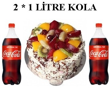 6-9 Kişilik Karışık Meyveli Yaş Pasta & 2x1 Lt Cola Tokat pasta